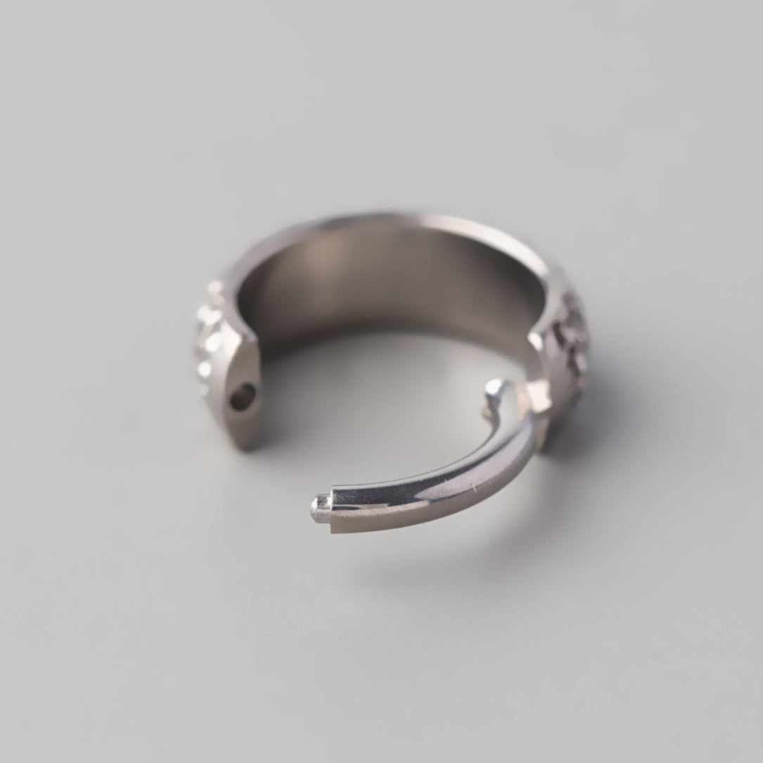 Hinged Segment Ring Large Bump Cut - Titanium - Camden Body Jewellery