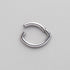 Hinged Segment Ring Oval Shape in Silver - Titanium - Camden Body Jewellery