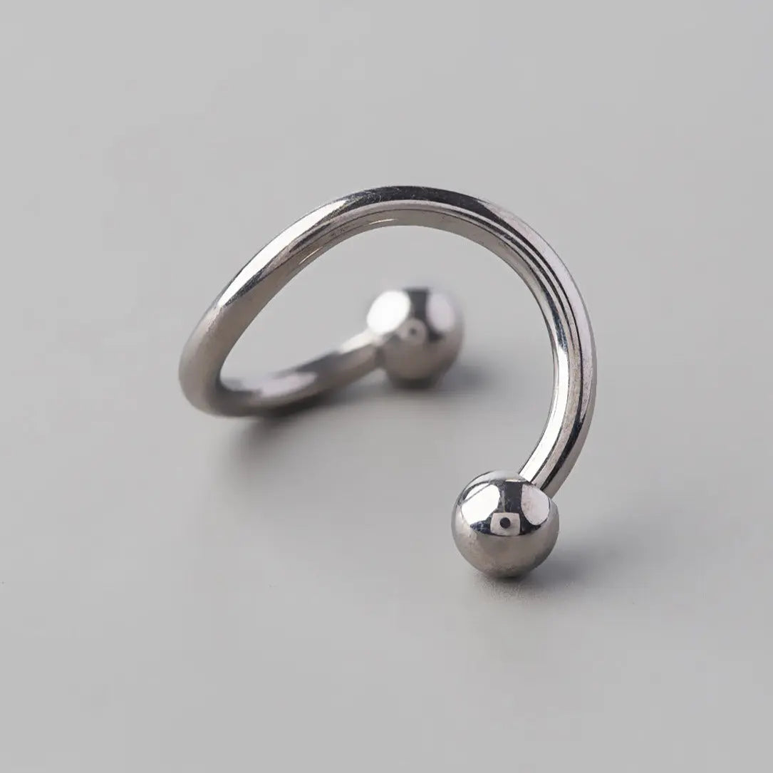 Twist with Balls - Titanium - Camden Body Jewellery