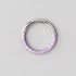 Hinged Segment Ring Front Face in Pink Opal Stone - Titanium - Camden Body Jewellery