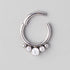 Hinged Segment Ring 3 CZ Gems with 2 Beads - Titanium - Camden Body Jewellery