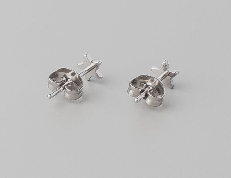 Star Stud Earrings - Titanium - Camden Body Jewellery