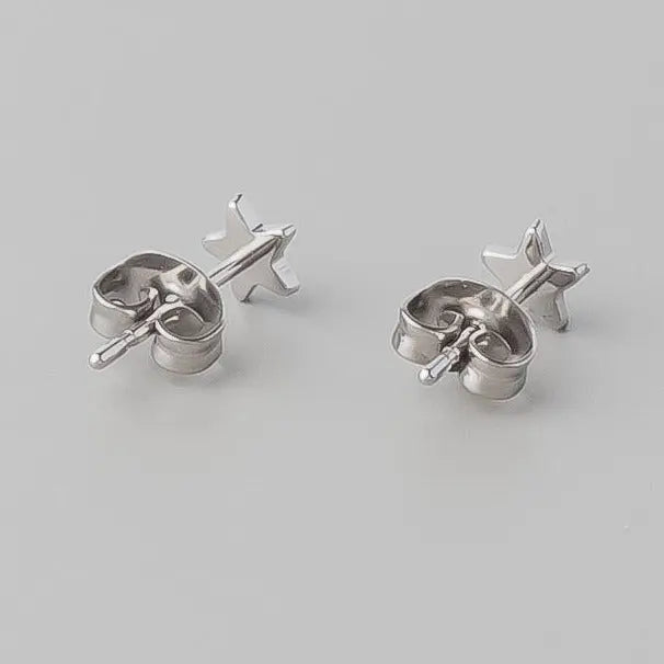 Star Stud Earrings - Titanium