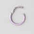 Hinged Segment Ring Front Face in Pink Opal Stone - Titanium - Camden Body Jewellery