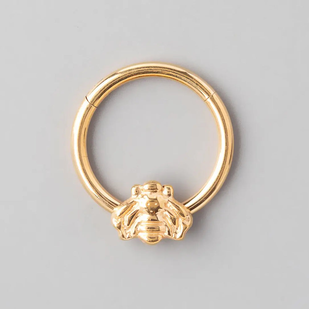 Hinged Segment Ring Bumble Bee in Gold - Titanium