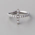 Hinged Segment Ring CZ Pave Side Cross in Silver - Titanium - Camden Body Jewellery