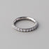 Hinged Segment Ring Clear CZ Side Face in Silver - Titanium - Camden Body Jewellery