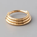 Hinged Segment Ring 3 Tier Stacked in Gold - Titanium - Camden Body Jewellery