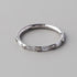 Hinged Segment Ring Blaze Oblong CZ in Silver - Titanium - Camden Body Jewellery