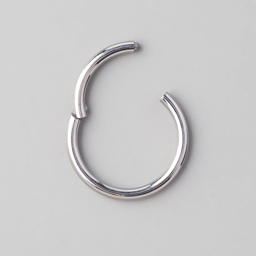 Segment Hoop in Silver - Titanium - Camden Body Jewellery