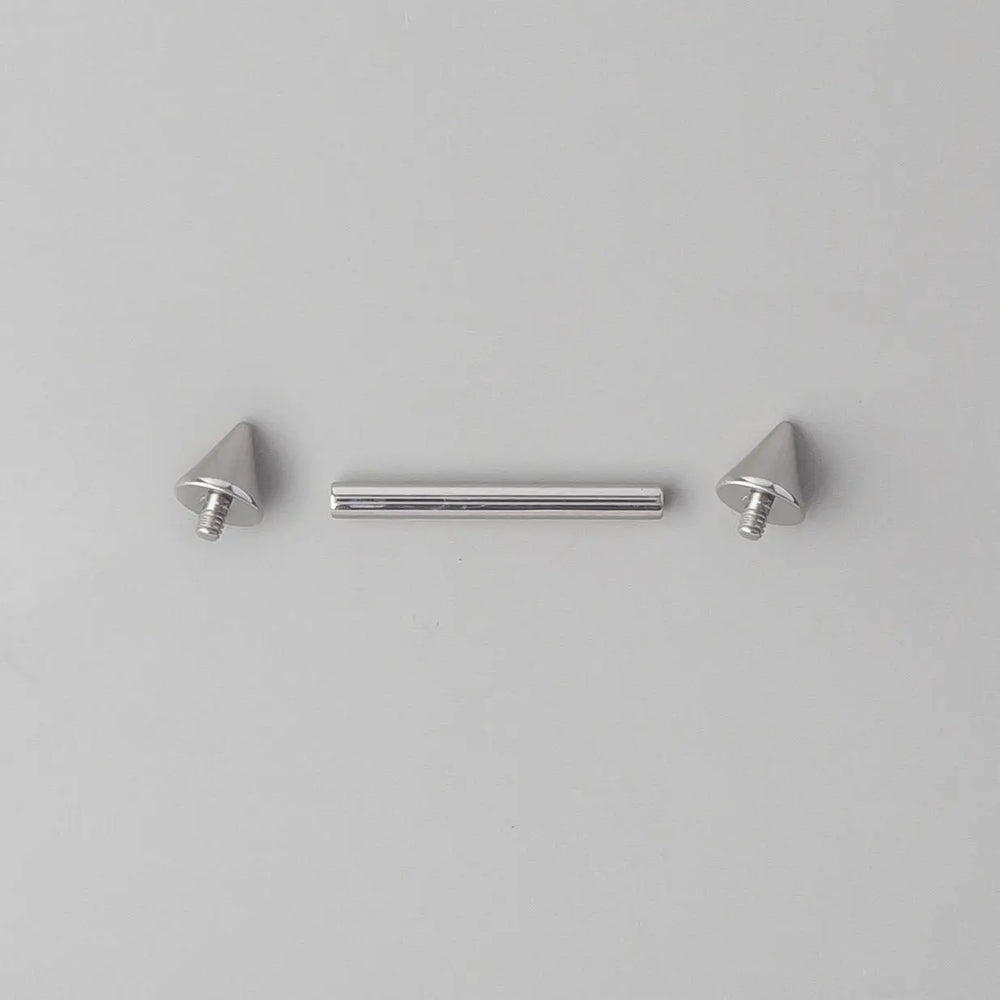 Straight Barbell with Spikes - Titanium