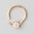 Hinged Segment Ring 6 CZ Flower in Gold  - Titanium - Camden Body Jewellery