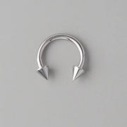 Circular Barbell with Spikes in Silver - Titanium - Camden Body Jewellery