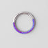 Hinged Segment Ring Front Face in Purple Opal - Titanium - Camden Body Jewellery