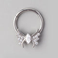 Butterfly Clear CZ Body Segment Hoop in Silver - Titanium - Camden Body Jewellery