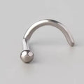 Screw Shape Nose Stud with Ball Top - Titanium - Camden Body Jewellery