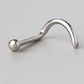Screw Shape Nose Stud with Dome Top - Titanium - Camden Body Jewellery