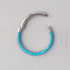 Hinged Segment Ring Front Face in Blue Opal Stone - Titanium - Camden Body Jewellery