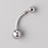 Basic Double Ball Belly Bar - Titanium - Camden Body Jewellery