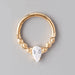 Pear CZ Segment Hoop in Gold - Titanium - Camden Body Jewellery