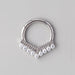 Majestic Chevron Sparkle Segment Hoop in Silver - Titanium - Camden Body Jewellery