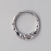 Thor's Hammered Segment Hoop in Silver - Titanium - Camden Body Jewellery