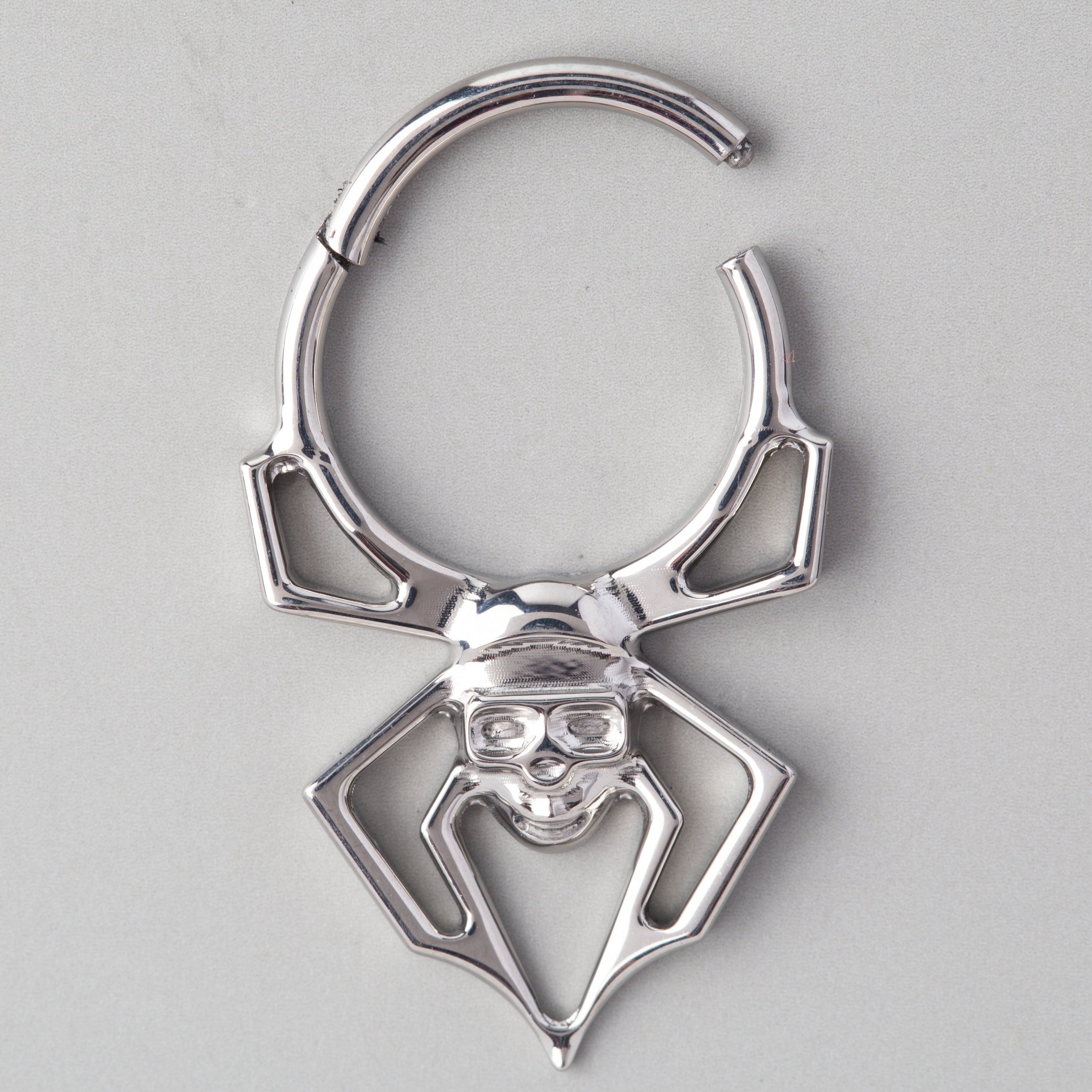 Spider Hinged Segment Hoop in Silver - Titanium - Camden Body Jewellery