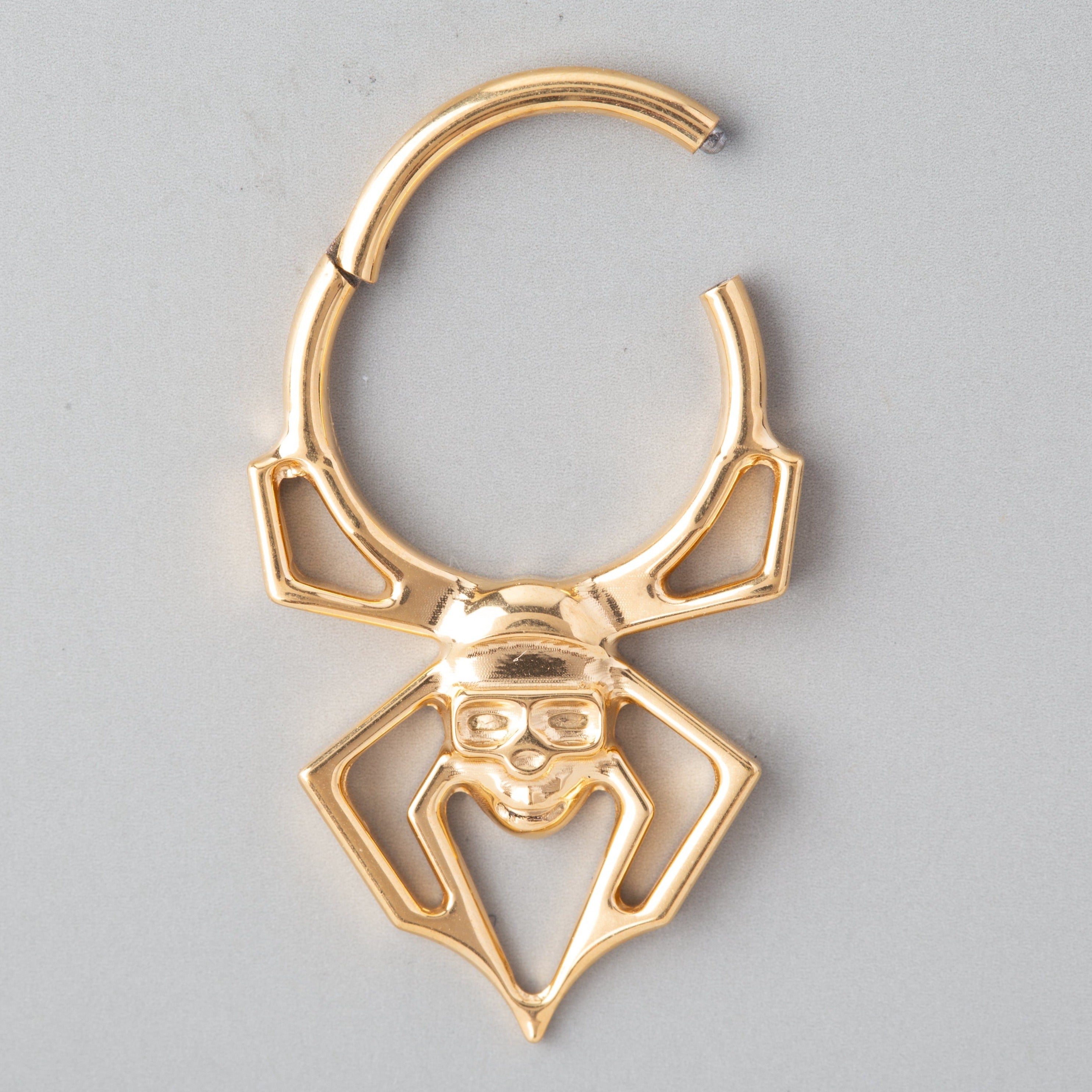 Spider Hinged Segment Hoop in Gold - Titanium - Camden Body Jewellery