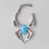 Spider Blue Opal CZ Centre Segment Hoop in Silver - Titanium - Camden Body Jewellery