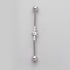 Industrial Barbell with 5 Set CZ in Silver - Titanium - Camden Body Jewellery