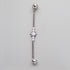 Industrial Barbell with 5 Set CZ in Silver - Titanium - Camden Body Jewellery