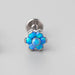 Flower 6 Petal Labret in Blue Opal - Titanium - Camden Body Jewellery