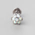 Flower 6 Petal Labret in White Opal - Titanium - Camden Body Jewellery