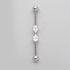 Industrial Barbell Set 2 Tear Drop CZ in Silver  - Titanium - Camden Body Jewellery