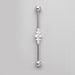 Industrial Barbell with 3 Marquise & 2 Round CZ in Silver  - Titanium - Camden Body Jewellery