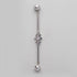 Industrial Barbell with 3 Marquise & 2 Round CZ in Silver  - Titanium - Camden Body Jewellery