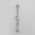 Industrial Barbell Set CZ Paved Heart in Silver - Titanium - Camden Body Jewellery