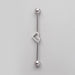 Industrial Barbell Set CZ Paved Heart in Silver - Titanium - Camden Body Jewellery