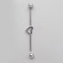 Industrial Barbell Set CZ Paved Heart in Silver - Titanium - Camden Body Jewellery