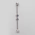 Industrial Barbell Set Inward Arrow CZ Paved Tie in Silver  - Titanium - Camden Body Jewellery