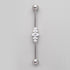 Industrial Barbell with 5 Marquise CZ in Silver  - Titanium - Camden Body Jewellery