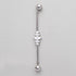 Industrial Barbell with 5 Marquise CZ in Silver  - Titanium - Camden Body Jewellery