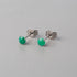 Prong Set Green Onyx Earrings - Titanium - Camden Body Jewellery