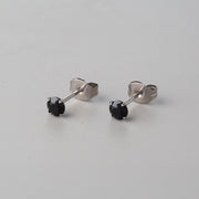 Prong Set Black Onyx Earrings - Titanium - Camden Body Jewellery