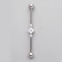 Industrial Barbell Set Square CZ and 2 Round CZ in Silver - Titanium - Camden Body Jewellery