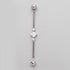 Industrial Barbell Set Square CZ and 2 Round CZ in Silver - Titanium - Camden Body Jewellery