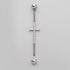 Industrial Barbell with CZ PV on Cross Shape in Silver - Titanium - Camden Body Jewellery