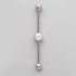 Industrial Barbell Bezel Clear CZ Centre in Silver - Titanium - Camden Body Jewellery