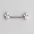 4-CZ Stone Cluster Top Nipple Barbell - Titanium - Camden Body Jewellery