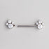 4-CZ Stone Cluster Top Nipple Barbell - Titanium - Camden Body Jewellery